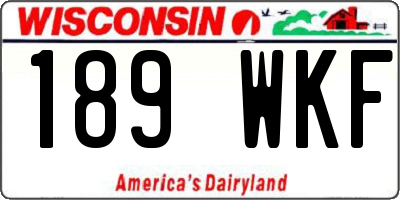 WI license plate 189WKF