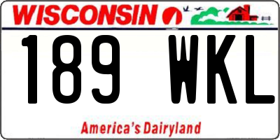 WI license plate 189WKL