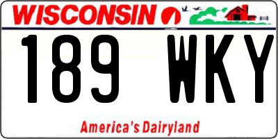 WI license plate 189WKY