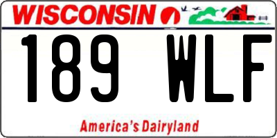 WI license plate 189WLF