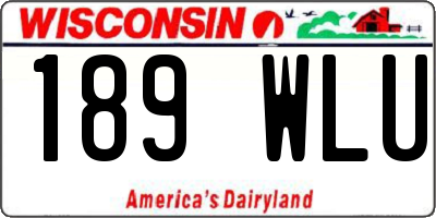 WI license plate 189WLU
