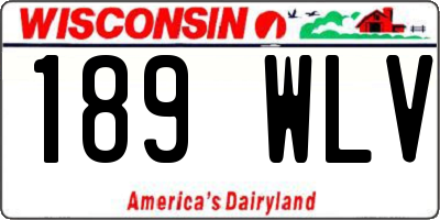 WI license plate 189WLV