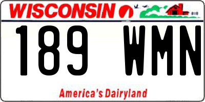 WI license plate 189WMN
