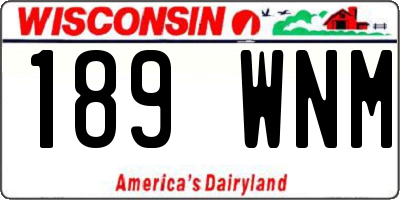 WI license plate 189WNM