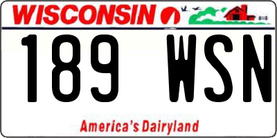 WI license plate 189WSN
