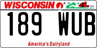 WI license plate 189WUB