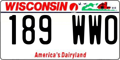 WI license plate 189WWO