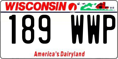 WI license plate 189WWP