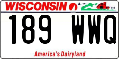 WI license plate 189WWQ
