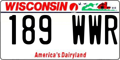 WI license plate 189WWR