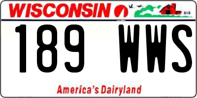 WI license plate 189WWS
