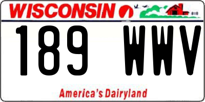 WI license plate 189WWV