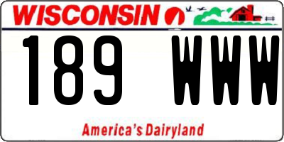 WI license plate 189WWW