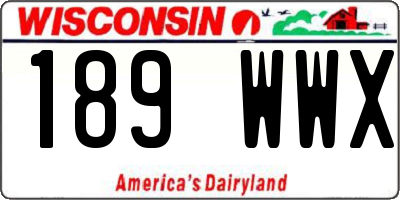 WI license plate 189WWX