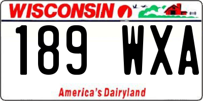 WI license plate 189WXA