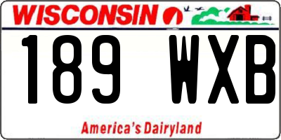 WI license plate 189WXB