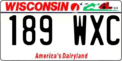WI license plate 189WXC