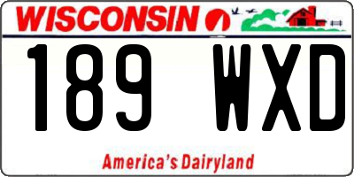 WI license plate 189WXD