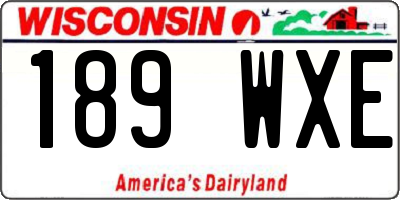 WI license plate 189WXE