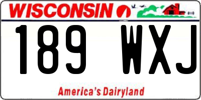 WI license plate 189WXJ
