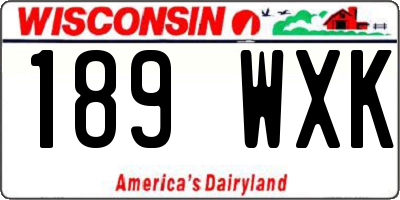 WI license plate 189WXK