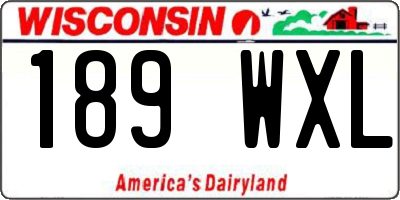 WI license plate 189WXL