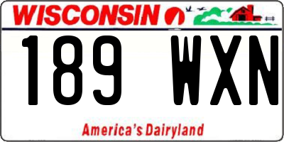 WI license plate 189WXN