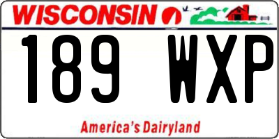 WI license plate 189WXP