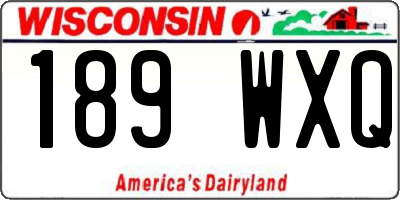 WI license plate 189WXQ