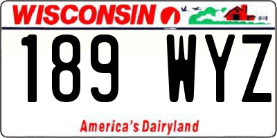 WI license plate 189WYZ