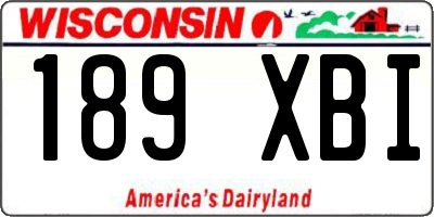 WI license plate 189XBI