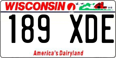 WI license plate 189XDE