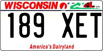 WI license plate 189XET