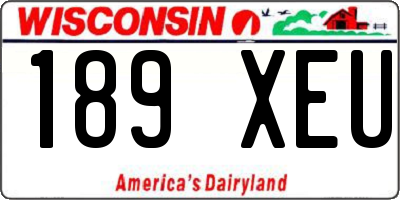WI license plate 189XEU