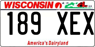 WI license plate 189XEX