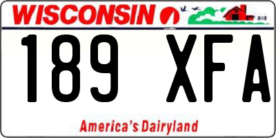 WI license plate 189XFA