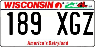 WI license plate 189XGZ