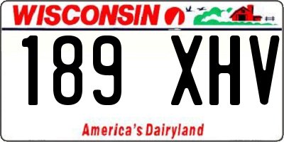 WI license plate 189XHV