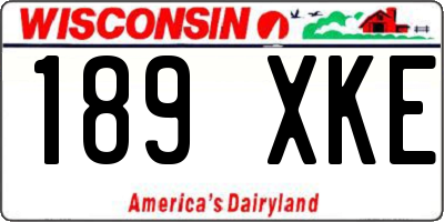WI license plate 189XKE
