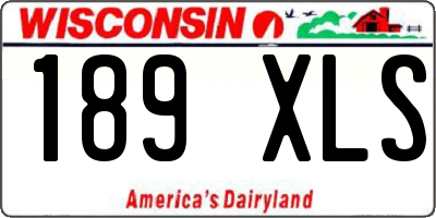 WI license plate 189XLS