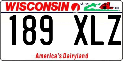 WI license plate 189XLZ
