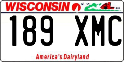 WI license plate 189XMC