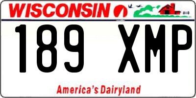 WI license plate 189XMP