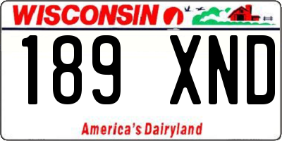 WI license plate 189XND