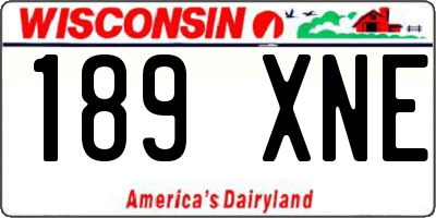 WI license plate 189XNE