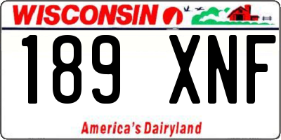 WI license plate 189XNF