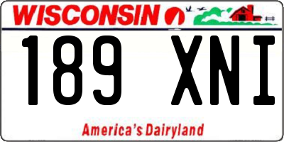 WI license plate 189XNI