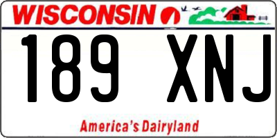 WI license plate 189XNJ