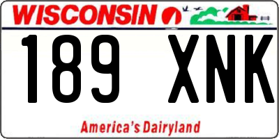 WI license plate 189XNK