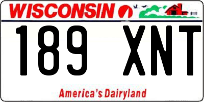 WI license plate 189XNT